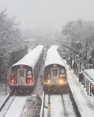 New York City subway during a blizzard